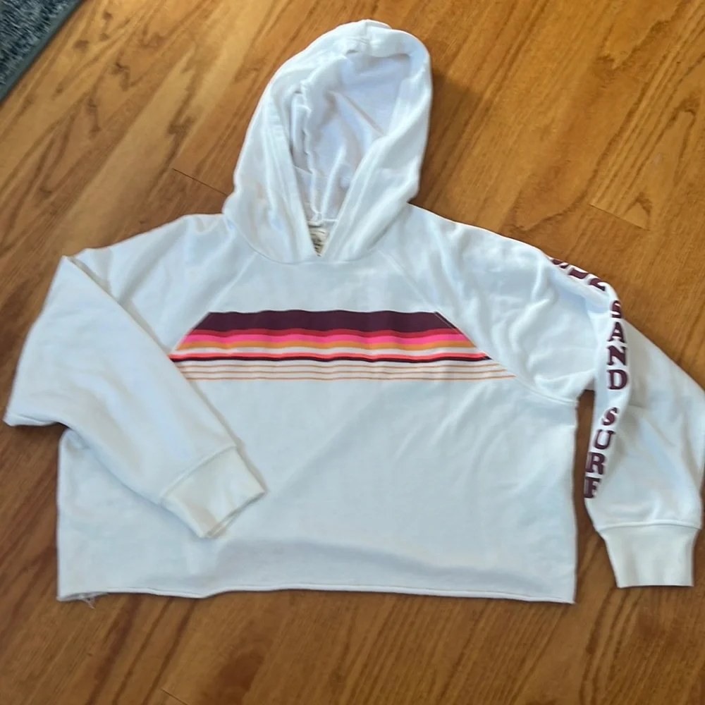Billabong vintage striped cropped hoodie small - Picture 1 of 3